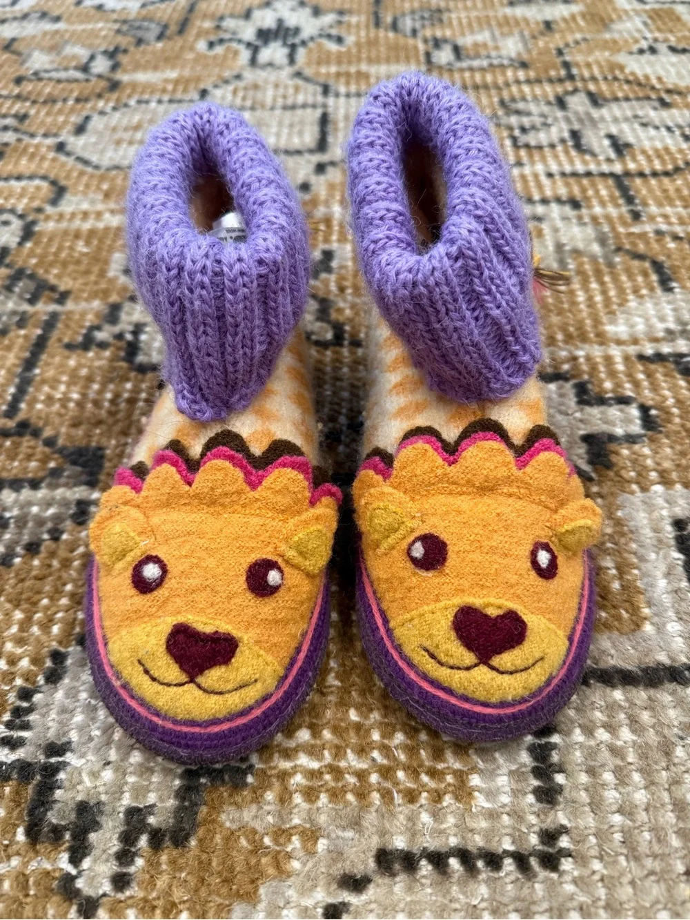 Haflinger for Garnet Hill Boiled Wool Lion Slippers Size 10